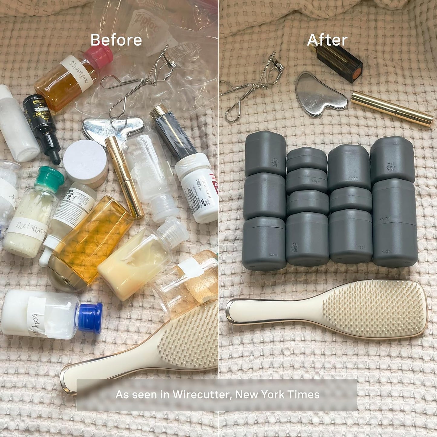 Cadence Travel Containers - Full Skincare Set - Magnetic Containers with Lids,Carry On Travel Essentials For Women/Men - 2 Small (0.56oz), 4 Medium Capsules (1.32oz), & Extender (1.43oz) - Charcoal