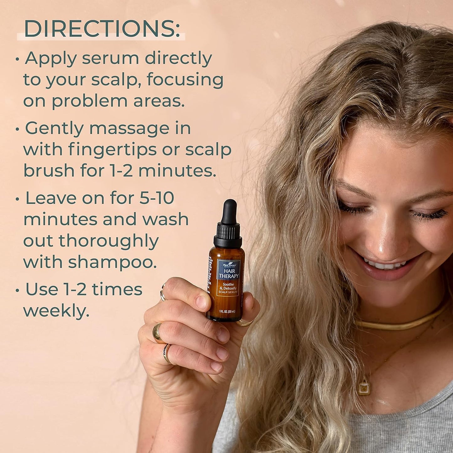 Plant Therapy Hair Therapy Soothe & Detoxify Scalp Serum 1 oz with Hyaluronic Acid & Essential Oils, Remove Product Buildup, Balance Oils, and Stimulate Circulation