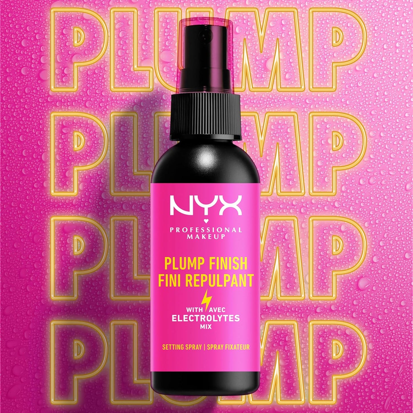 NYX PROFESSIONAL MAKEUP Makeup Setting Spray - Plump Finish, Long-Lasting Face Mist with Vitamins and Electrolytes, Vegan Formula